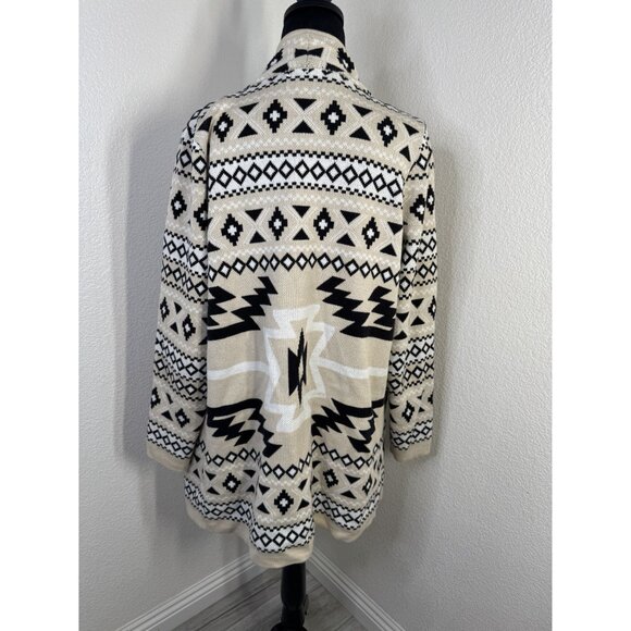 Lucky Brand Womens Aztec Cardigan Sweater L Cotton/Acrylic‎ - Picture 2 of 5